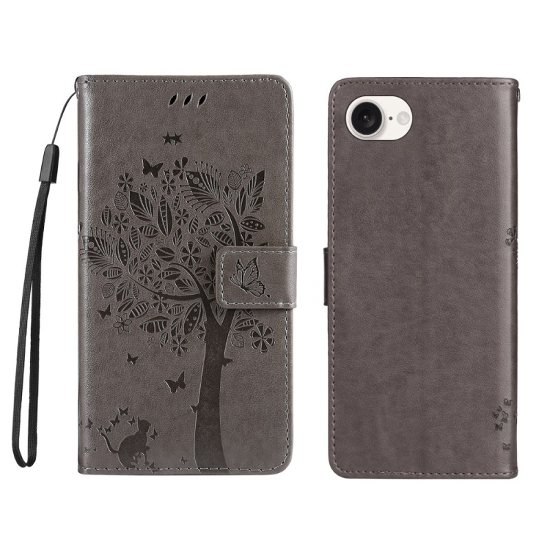 Housse iPhone 17E / 16E Chat et Arbre