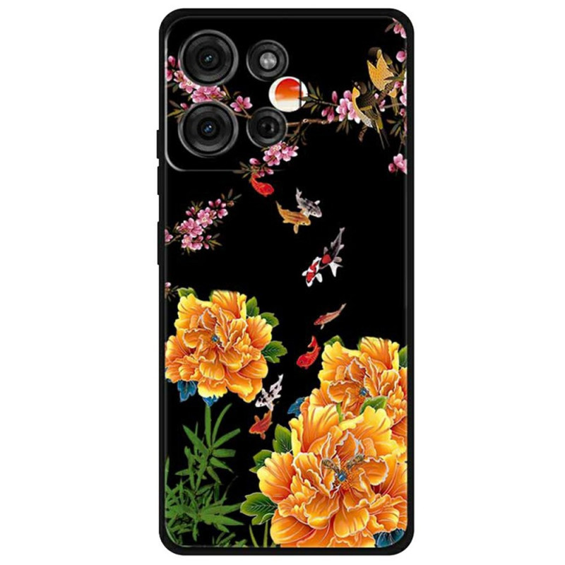 Coque Moto G75 5G Fleurs et Poissons