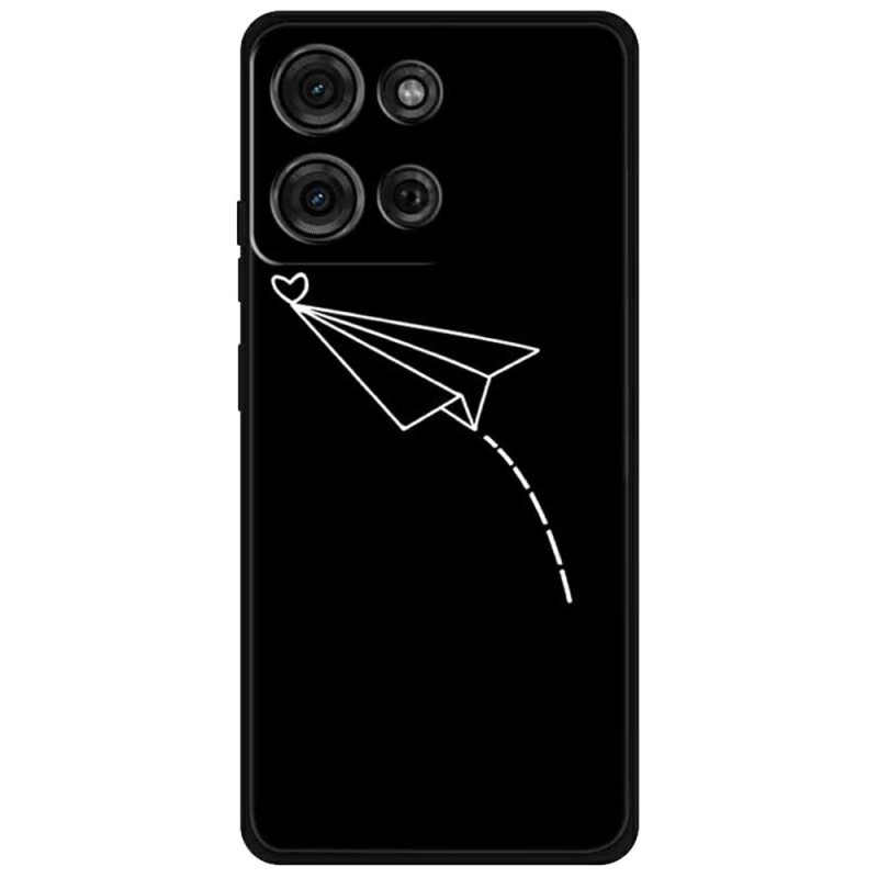 Coque Moto G75 5G Avion et Cœur
