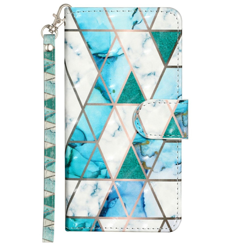 Housse iPhone 17E / 16E Marbre Vert à Lanière