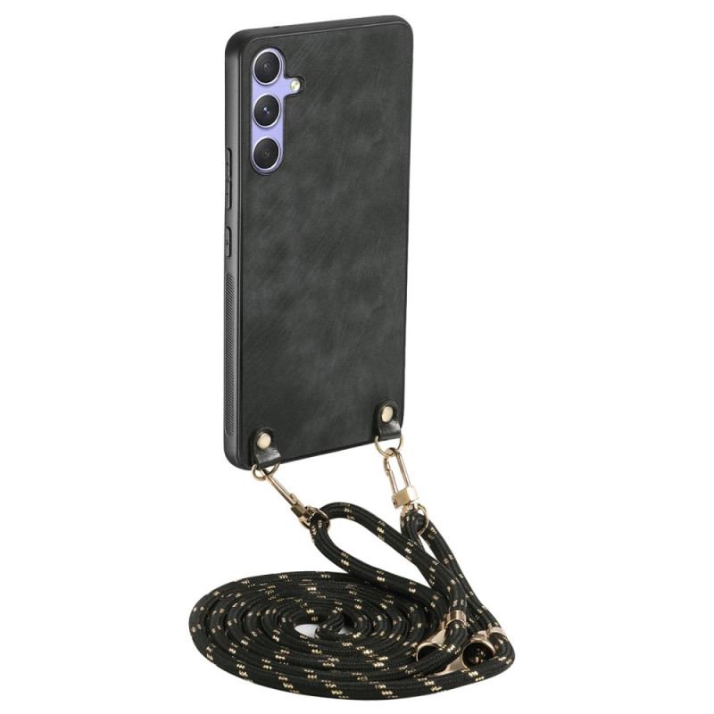 Coque à Cordon Samsung Galaxy A56 5G Effet Cuir