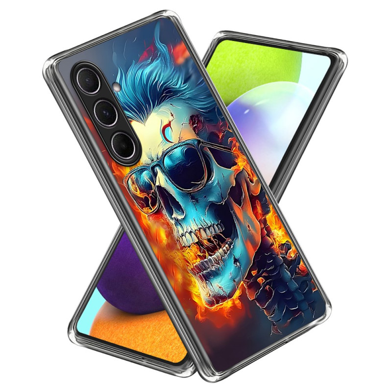 Coque Samsung Galaxy A56 5G Crâne Enflammé