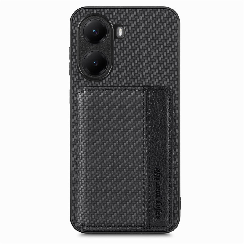 Coque Poco X7 Pro 5G Porte-Cartes RFID Fibre Carbone