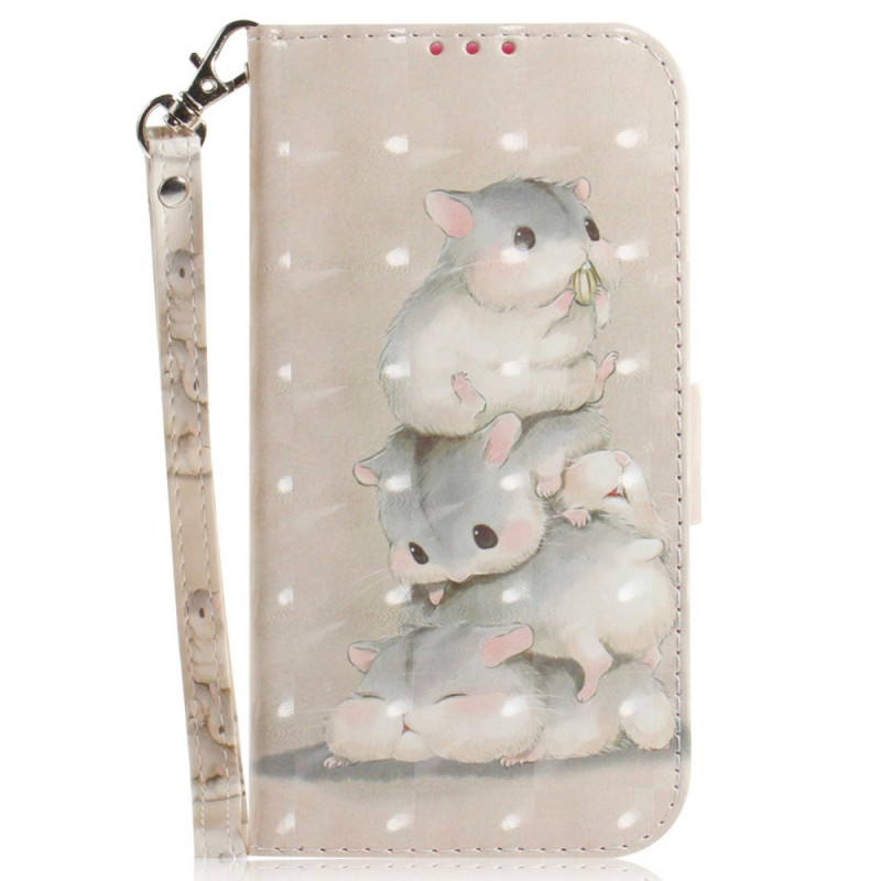 Housse Xiaomi Redmi Note 14 4G Hamsters à Lanière