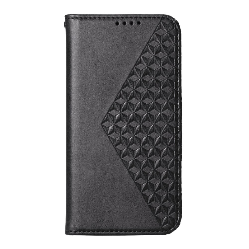 Flip Cover Xiaomi Redmi Note 14 4G Motif Losanges à Lanière