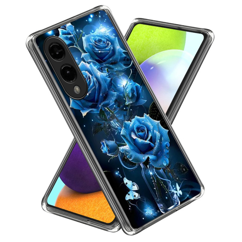Coque Samsung Galaxy S25 Edge Motif Roses Bleues