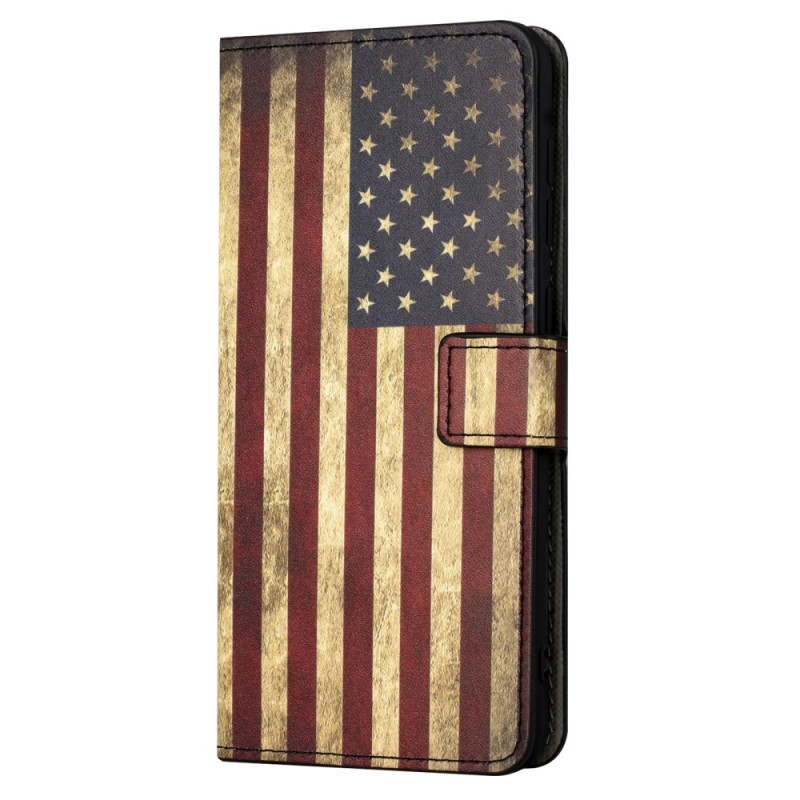 Housse Moto G24 Power Drapeau Américain Vintage