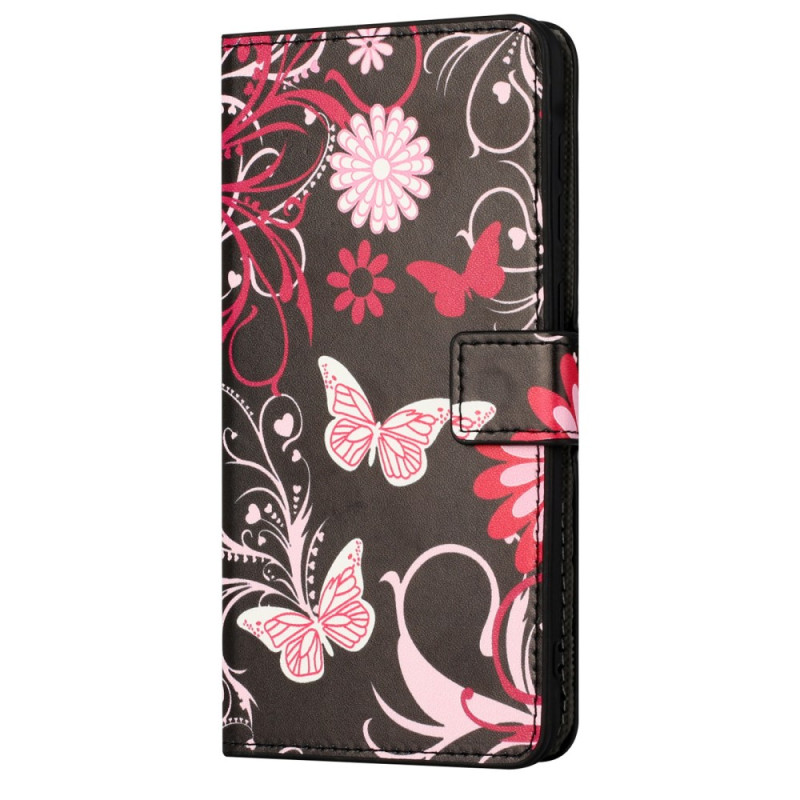 Housse Moto G24 Power Papillons sur Fond Noir