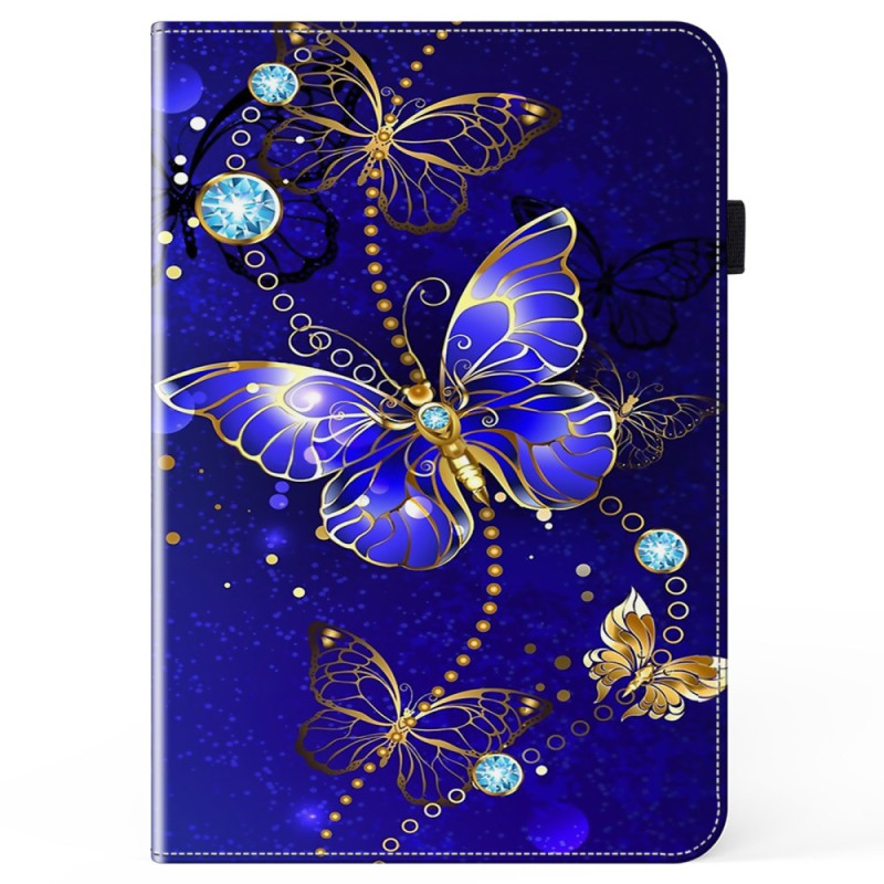 Étui Xiaomi Pad 8 / 8 Pro / 7 / 7 Pro Papillons Bleus et Diamants
