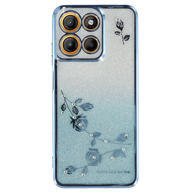 Coque Moto G15 / G15 Power Strass et Fleurs KADEM