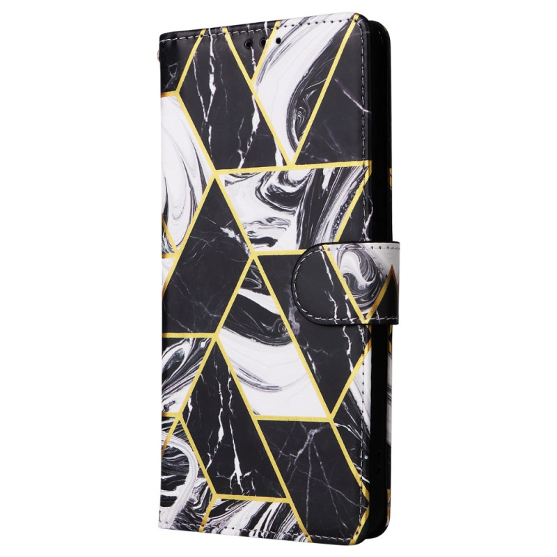 Housse Poco M7 Pro 5G Design Marbre à Lanière