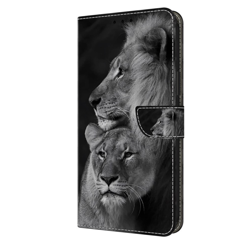 Housse Moto G45 5G / G34 5G Couple de Lions