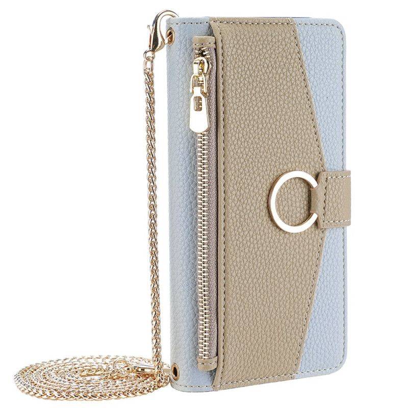 Housse Moto G45 5G / G34 5G Portefeuille et Chaîne