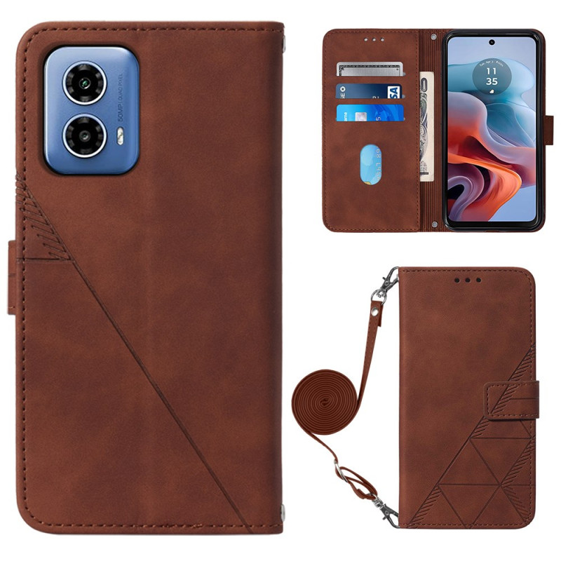 Housse Moto G45 5G / G34 5G Triangles à Bandoulière