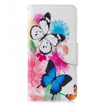 Housse Samsung Galaxy S10 Papillons et Fleurs Peints Housse Samsung Galaxy S10 Papillons et Fleurs Peints