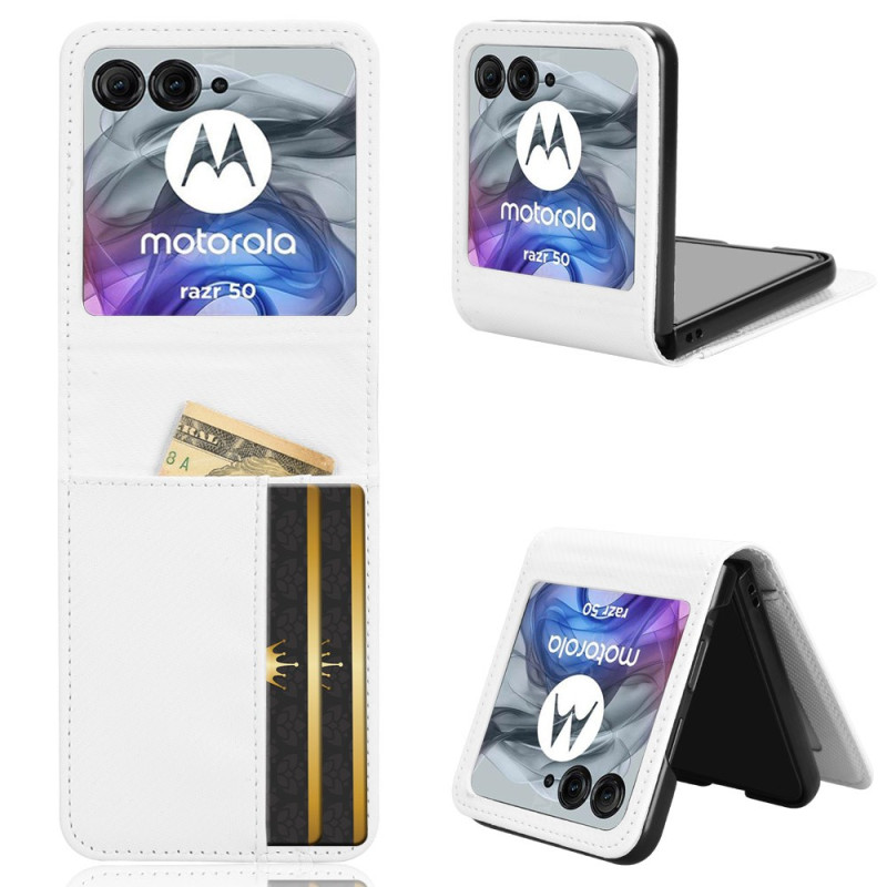 Étui Motorola Razr 60 5G / Razr 50 5G Porte-Cartes Blanc
