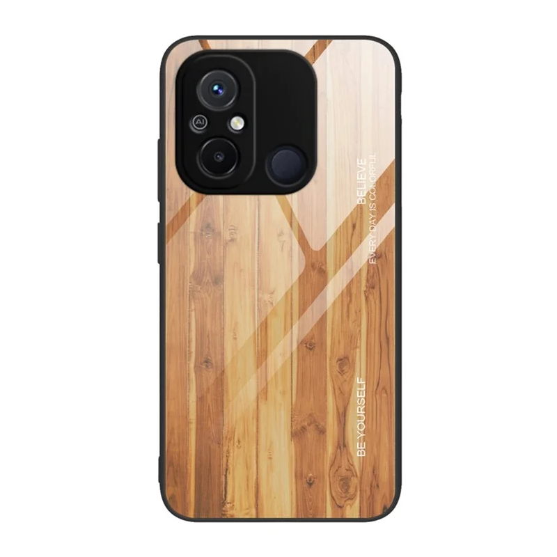Coque Xiaomi Redmi 12C Verre Trempé Design Bois