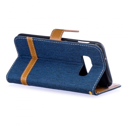 Housse Samsung Galaxy S10 Lite Tissu et Effet Cuir à Lanière