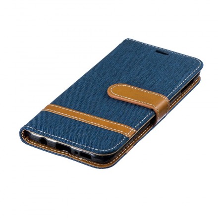 Housse Samsung Galaxy S10 Lite Tissu et Effet Cuir à Lanière