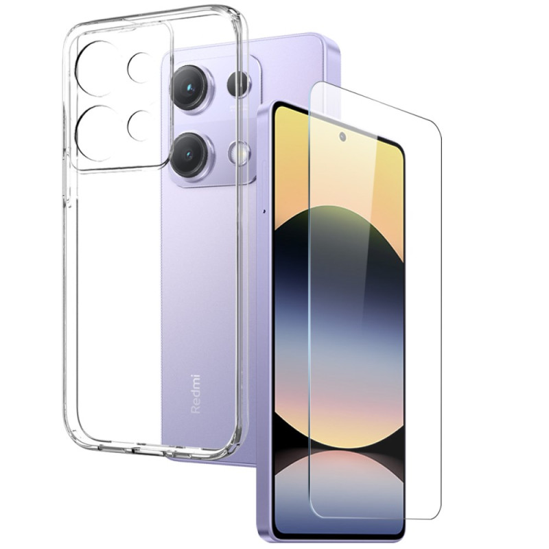 Coque Xiaomi Redmi Note 14S Transparente avec Protecteur Écran en Verre Trempé