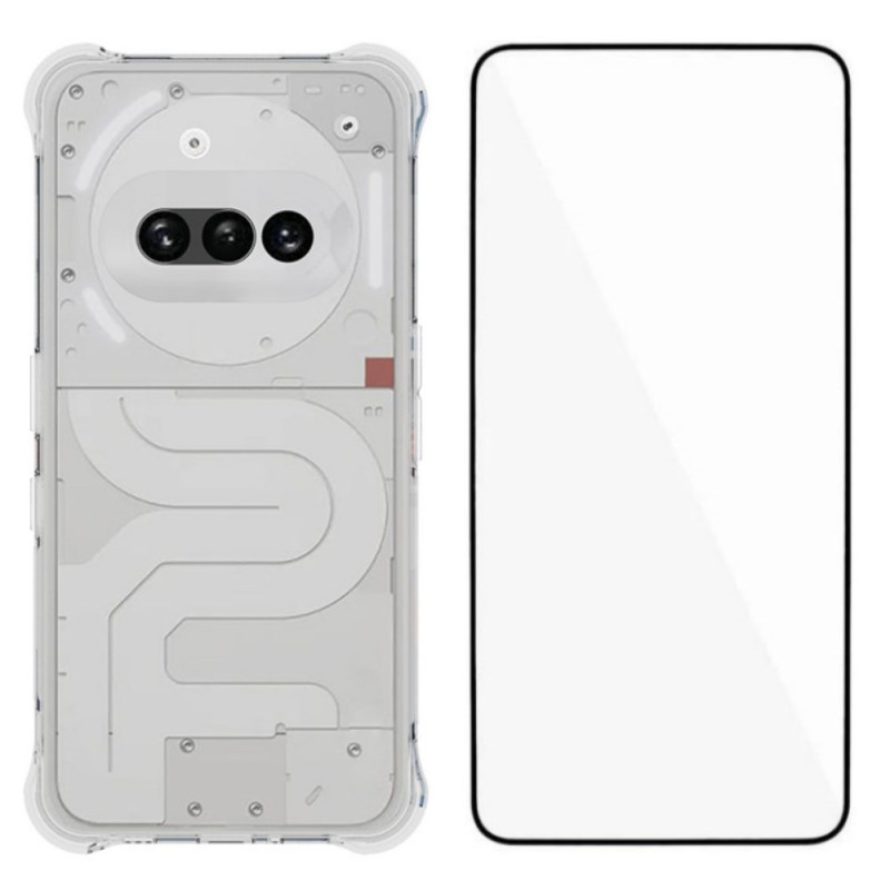 Coque Nothing Phone (3a) Transparente Renforcée avec Film en Verre Trempé WANLONFENG