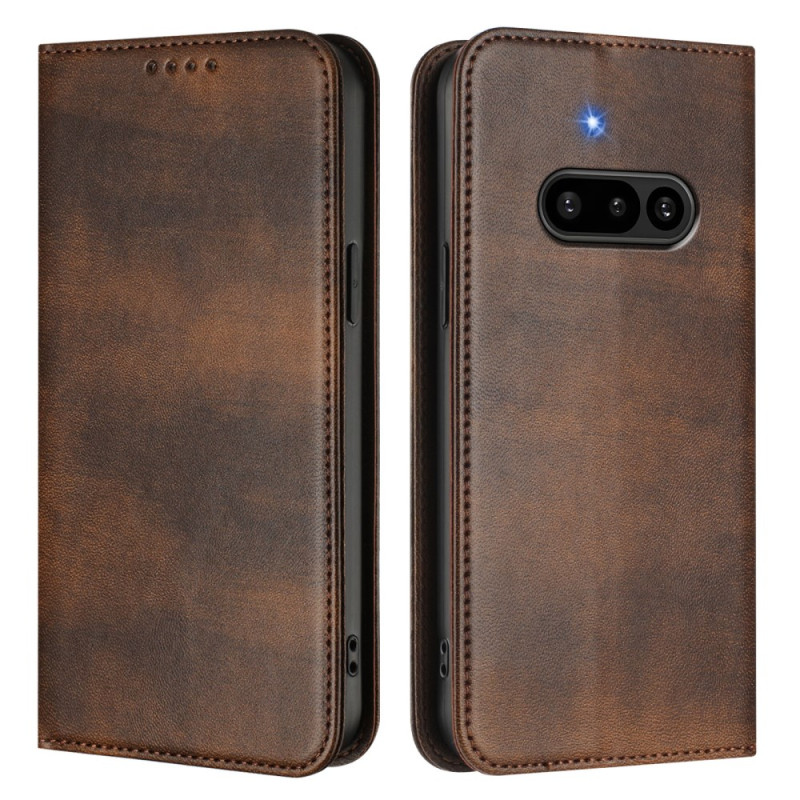 Flip Cover Nothing Phone (3a) Style Tanné Rétro