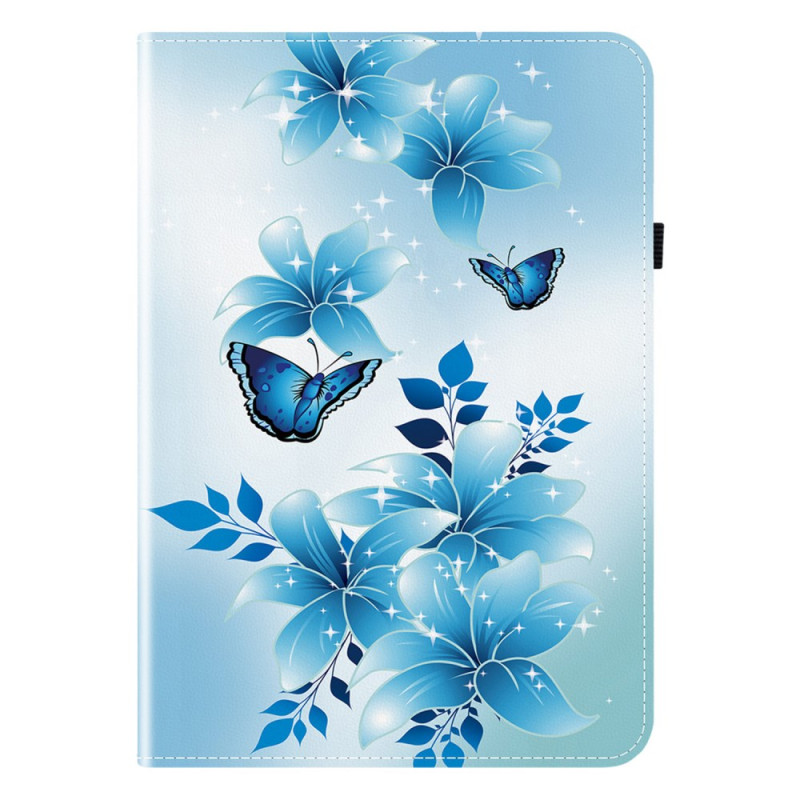 Étui Samsung Galaxy Tab S10 Plus / S9 FE Plus / S9 Plus Motif Papillons Bleus