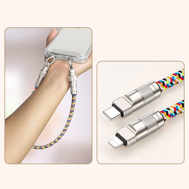 Câble de Chargement 30cm avec Lanière Type-C vers L-port