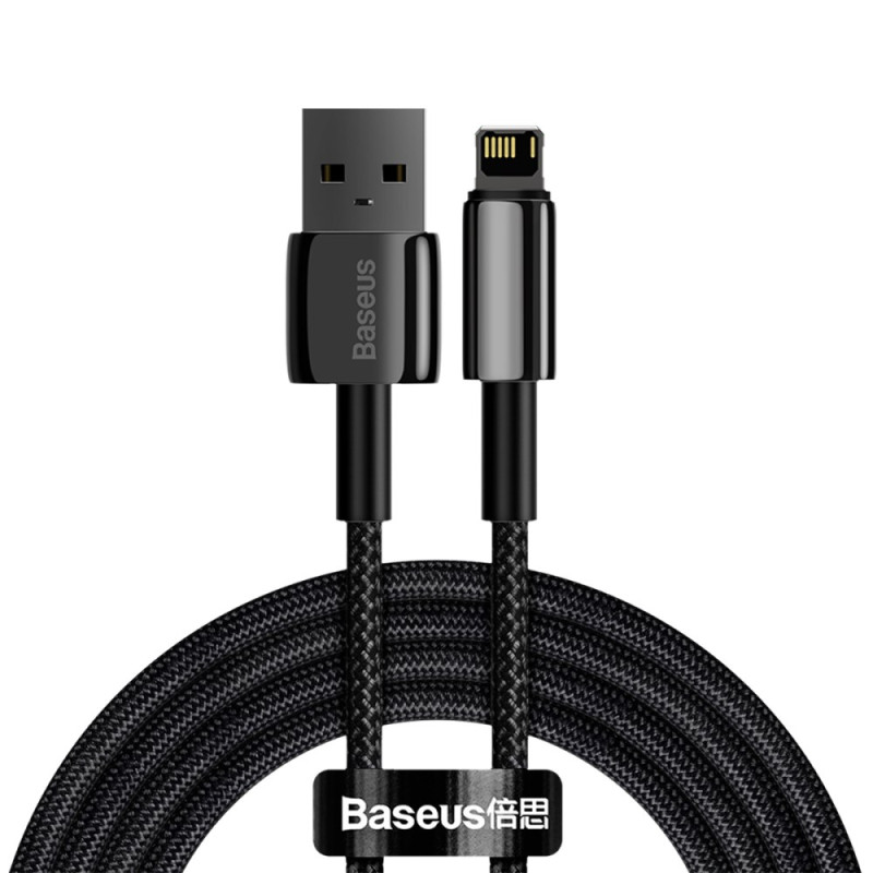 Câble de Charge et de Transfert de Données USB vers iP 2M Série Tungsten Gold (noir) BASEUS - 2m