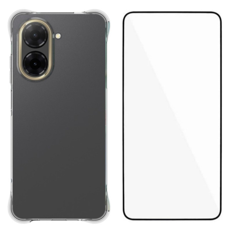 Coque Xiaomi Redmi A5 4G Transparente Renforcée avec Protection Écran en Verre Trempé WANLONFENG