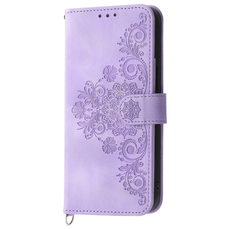 Housse Honor X8b Effet Daim Motif Dentelle avec Lanière et Bandoulière