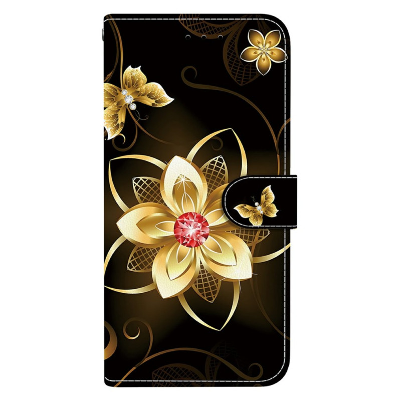 Housse Motorola Edge 60 / 60 Fusion Fleur Dorée
