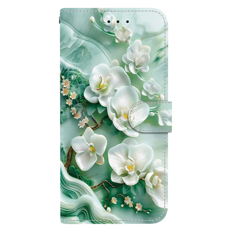 Housse Motorola Edge 60 / 60 Fusion Fleurs sur Fond Vert
