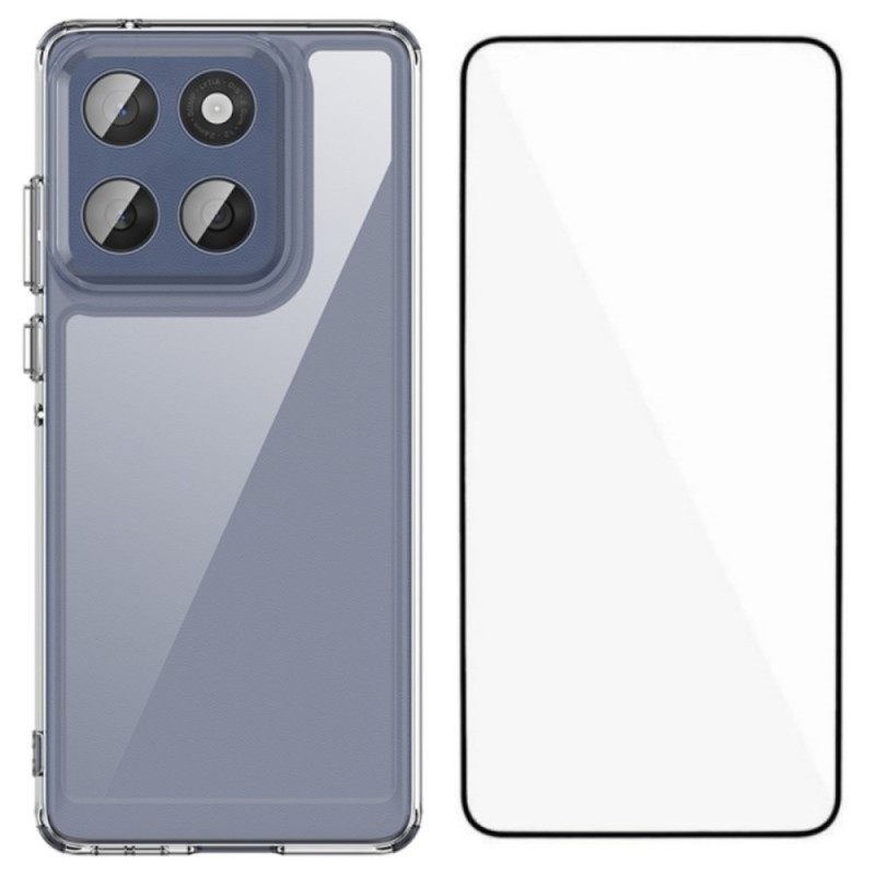 Coque Motorola Edge 60 Fusion Transparente avec Protection Écran en Verre Trempé