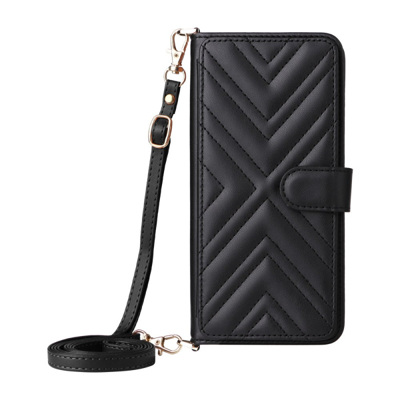 Housse Motorola Edge 60 Stylus Design Matelassé avec Bandoulière et Lanière