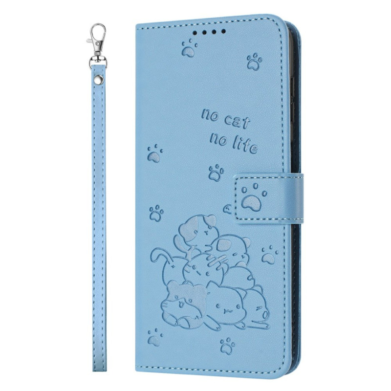 Housse Poco F7 Pro 5G / F7 Ultra 5G Tas de Chats à Lanière