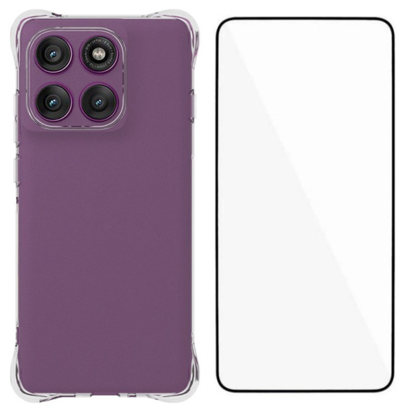 Coque Motorola Edge 60 Pro Transparente Remforcée avec Protecteur Écran