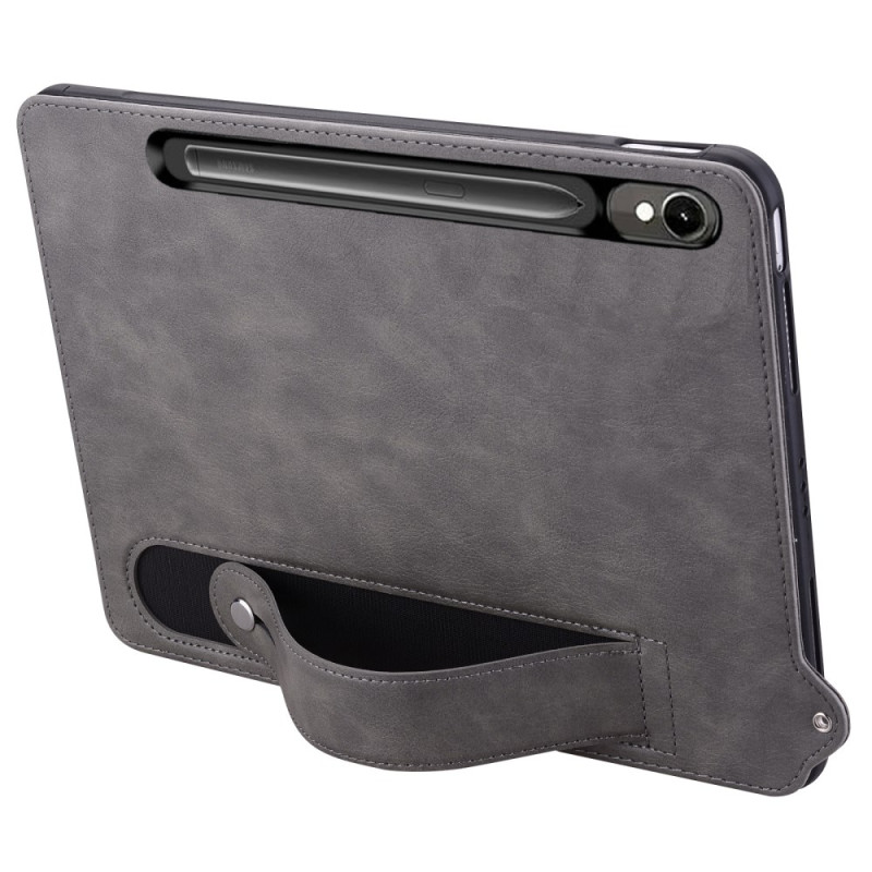 Coque Samsung Galaxy Tab S10 FE / S9 / S9 FE Effet Cuir avec Sangle