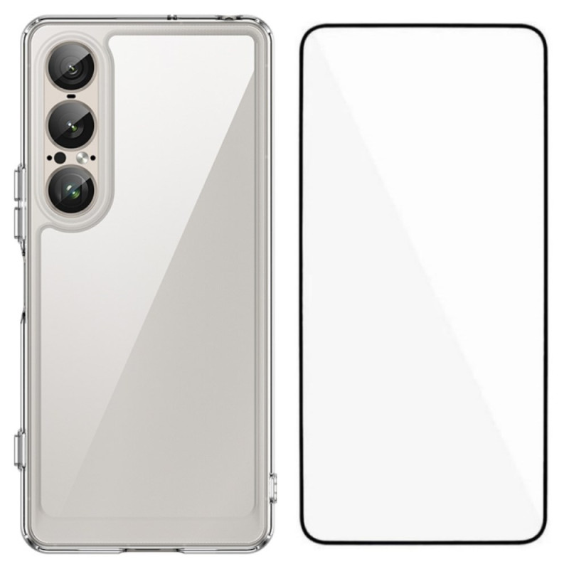 Coque Sony Xperia 1 VII Renforcée avec Protecteur Écran en Verre Trempé WANLONFENG