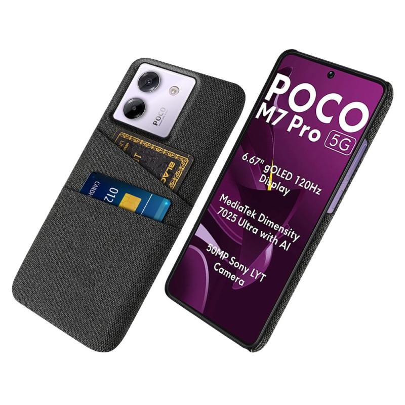 Coque Poco M7 Pro 5G Tissu Porte-Cartes
