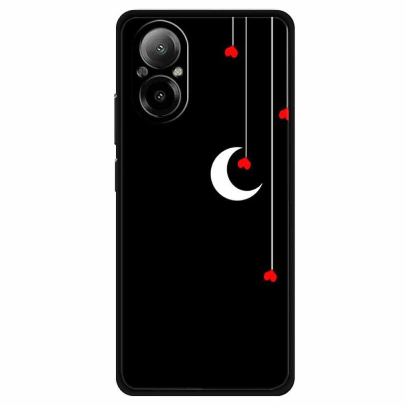 Coque Realme C67 Cœurs et Lune