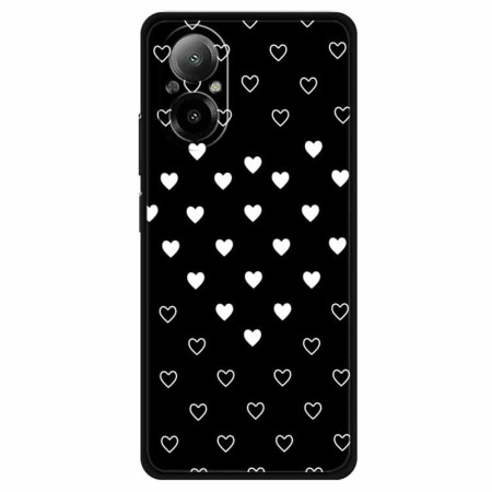 Coque Realme C67 Cœurs Blancs