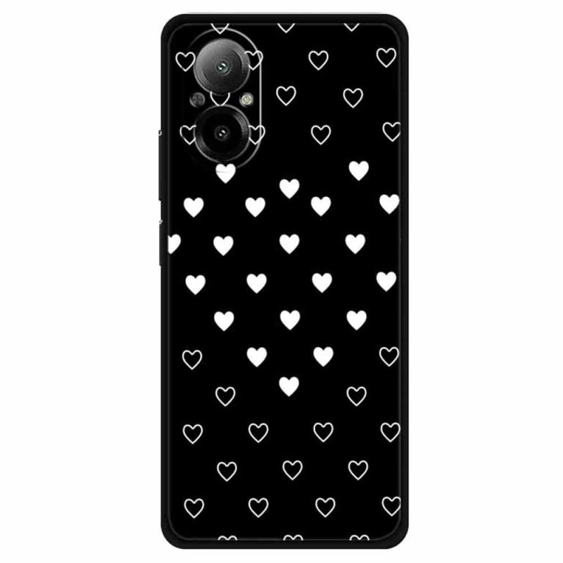 Coque Realme C67 Cœurs Blancs