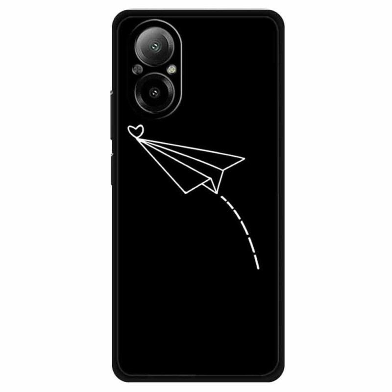 Coque Realme C67 Avion et Cœur