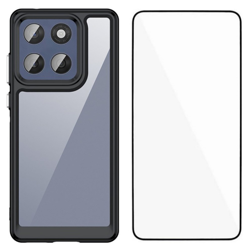 Coque Motorola Edge 60 Fusion Hybride avec Protecteur Écran WANLONFENG