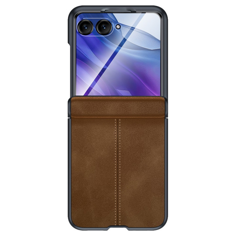 Coque Motorola Razr 70 Ultra / 60 Ultra Effet Cuir Couture