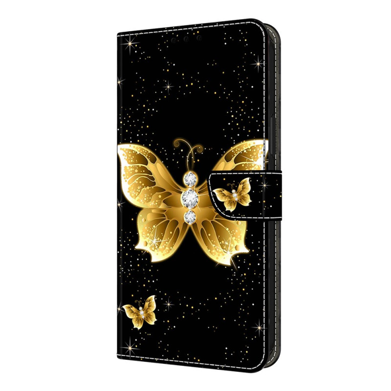 Housse Xiaomi Redmi Note 14 Pro 4G Papillons Dorés