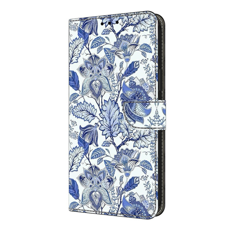 Housse Xiaomi Redmi Note 14 Pro 4G Motif Floral Bleu