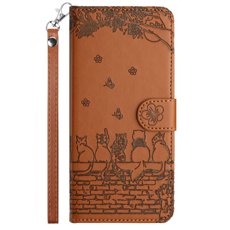 Housse Xiaomi Redmi Note 14 Pro 4G Gang de Chats à Lanière