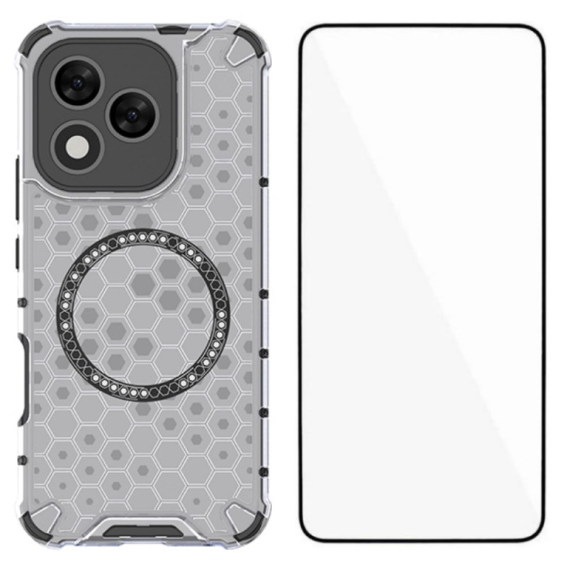 Coque Honor 400 Lite Compatible MagSafe Nid d'Abeille avec Protecteur Écran